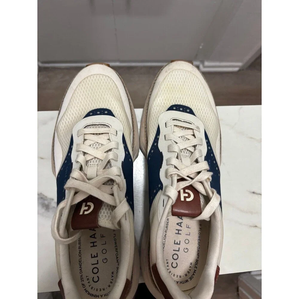 Cole Haan GrandPro Ashland Golf Shoes Ivory Navy Blazer Blue Mens Size 11